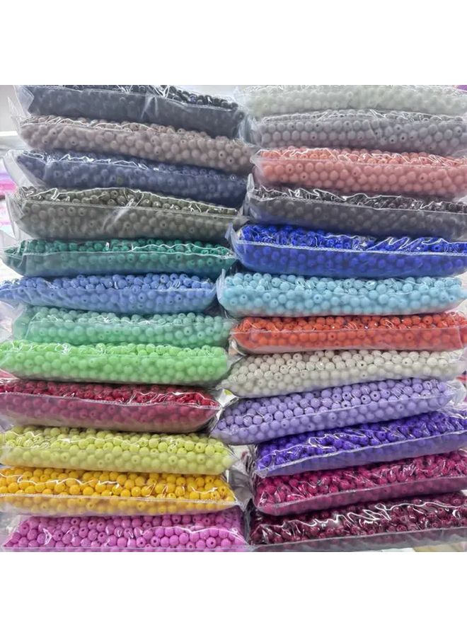 Acrylic Solid Color Beads 8mm 500g About 1800pcs Pack Round Scattered Beads Jewelry Making Supplies - Image 5
